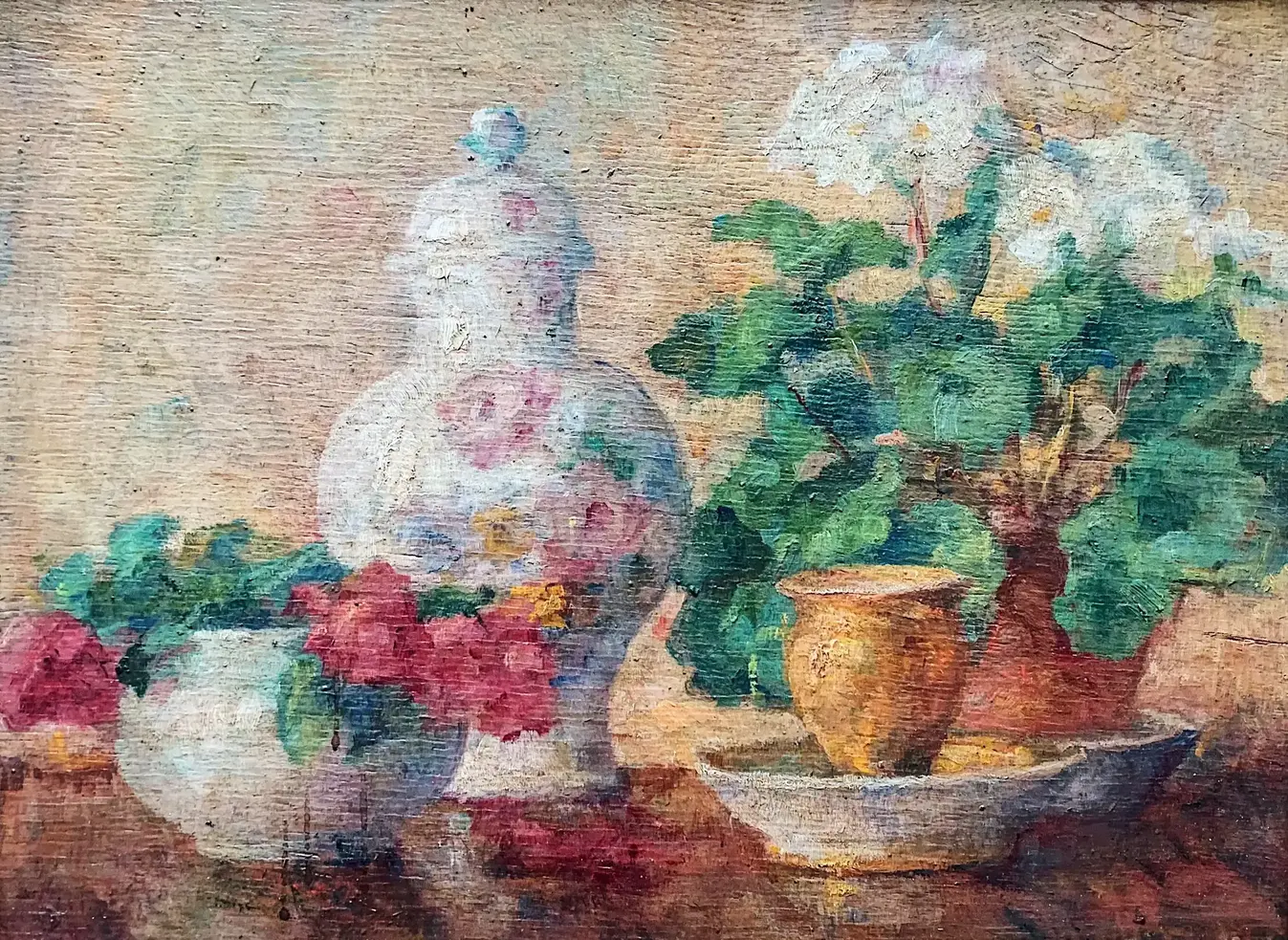 Aukcja jednego obiektu: Olga Boznańska - Martwa natura z naczyniami i kwiatami