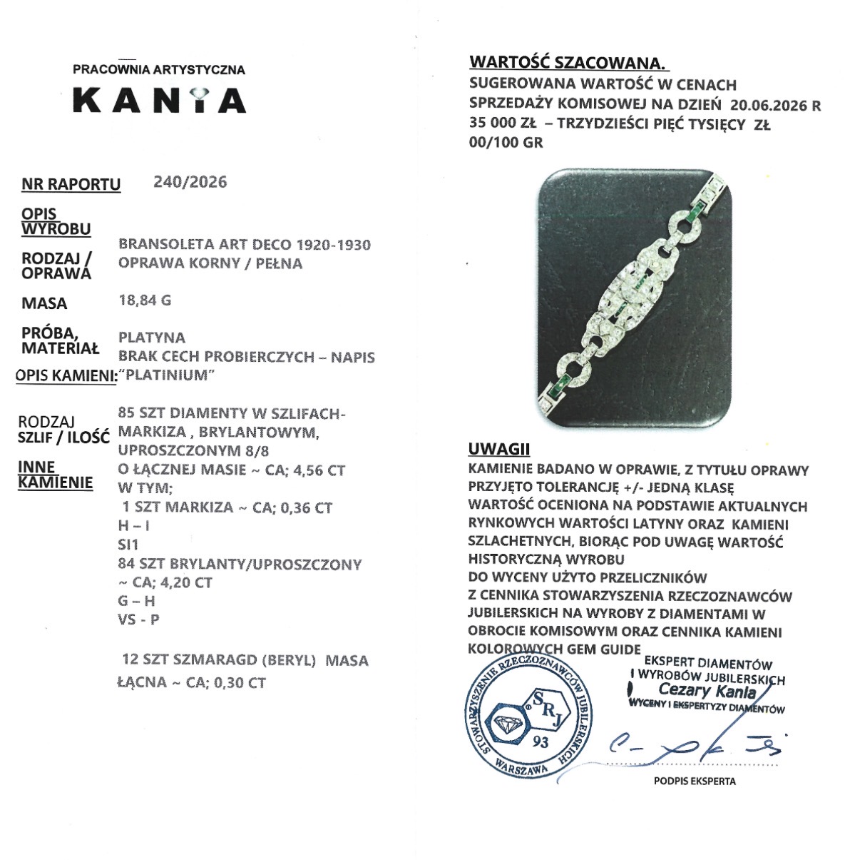 Diamentowa bransoleta w stylu Art Deco 3