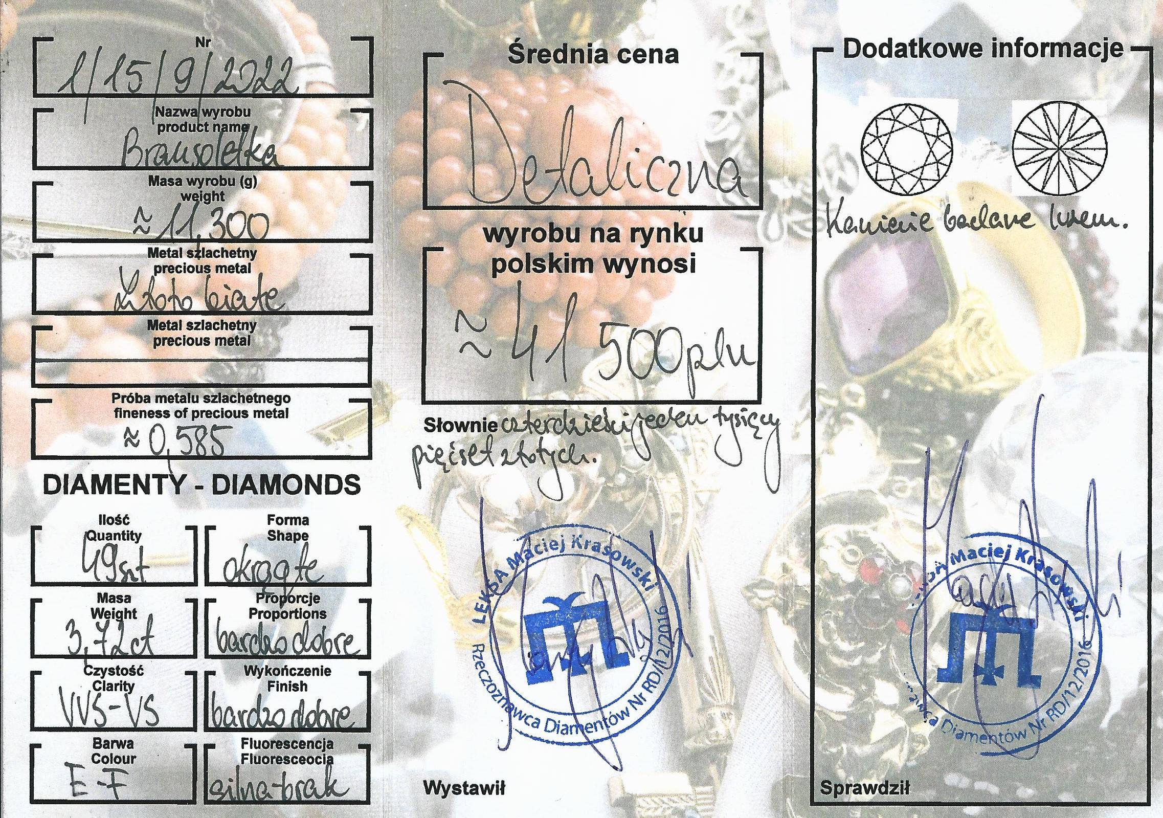 Bransoleta typu ,,Tenis" 0