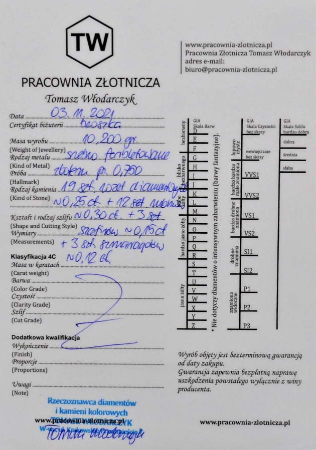 Złota broszka ,,motyl" 1