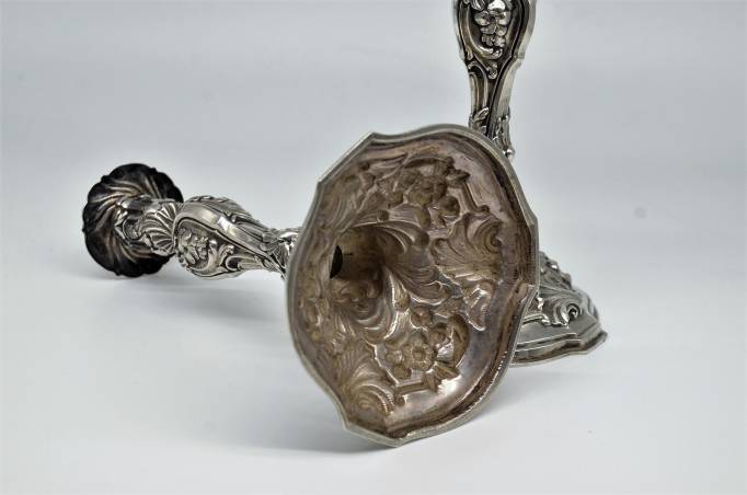 A pair of silver candlesticks 5