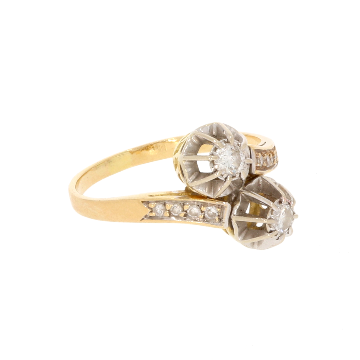 "Toi et moi" ring with diamonds 1