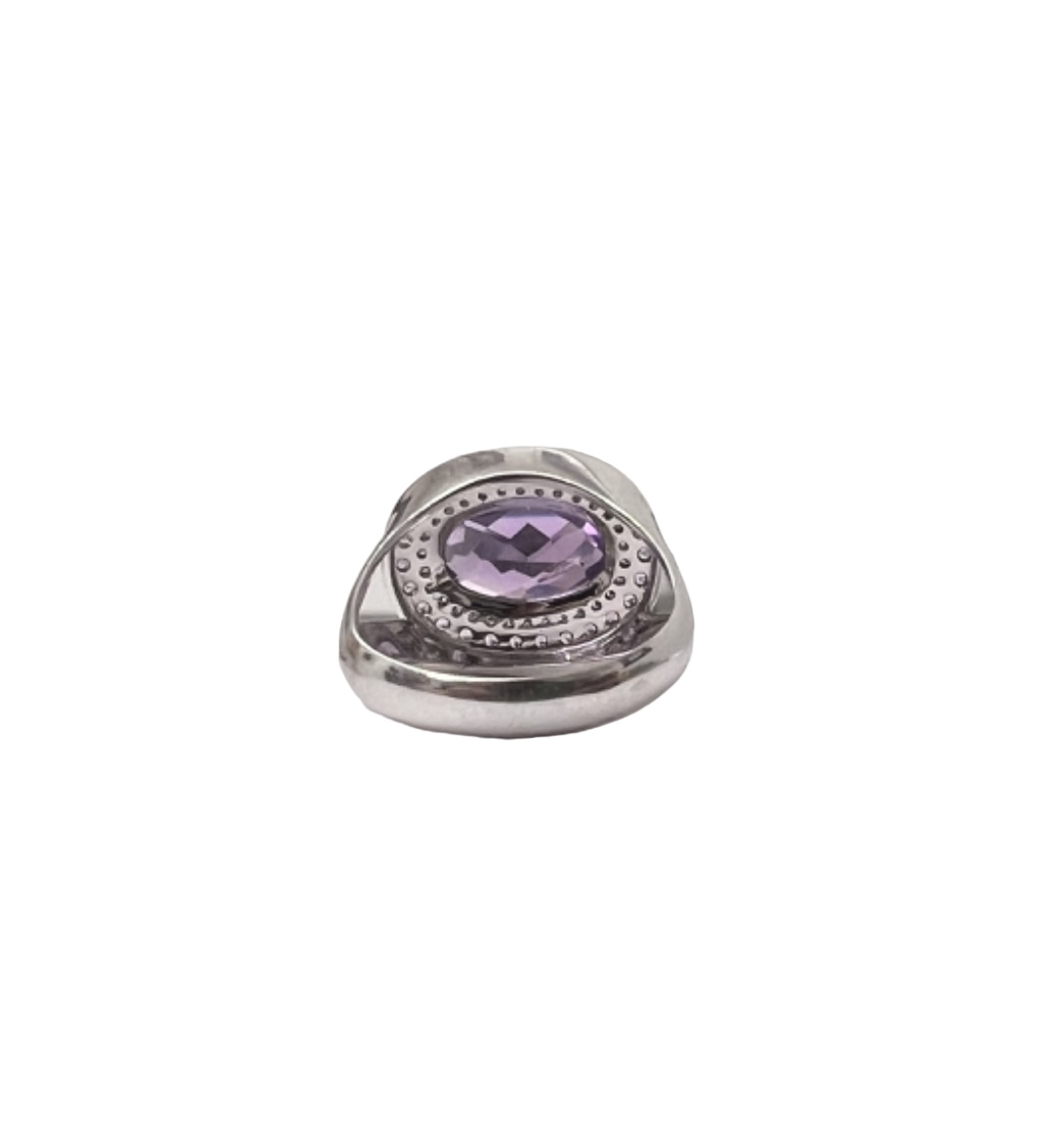 Ring with amethysts and diamonds 0