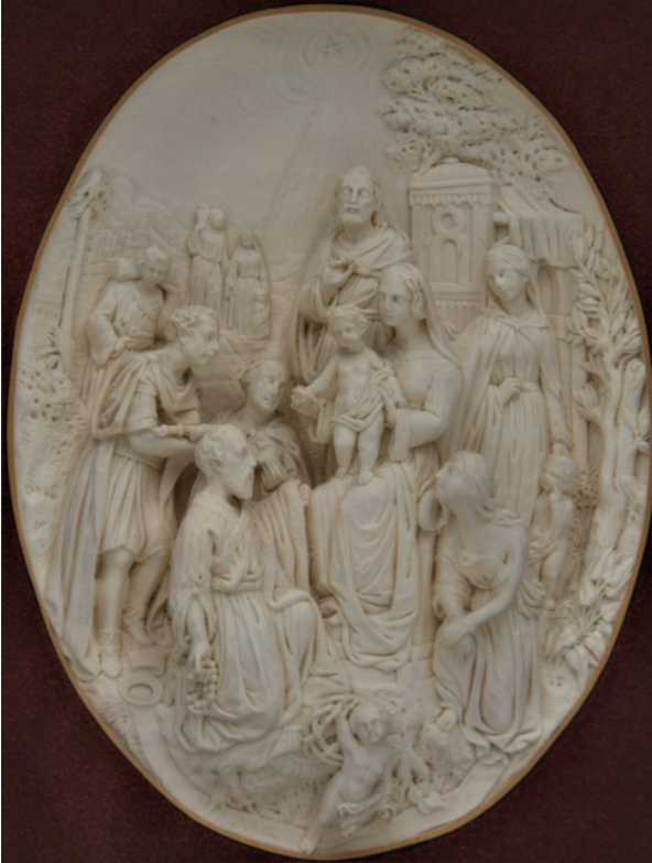 Adoration of the 3 kings, biscuit relief 1