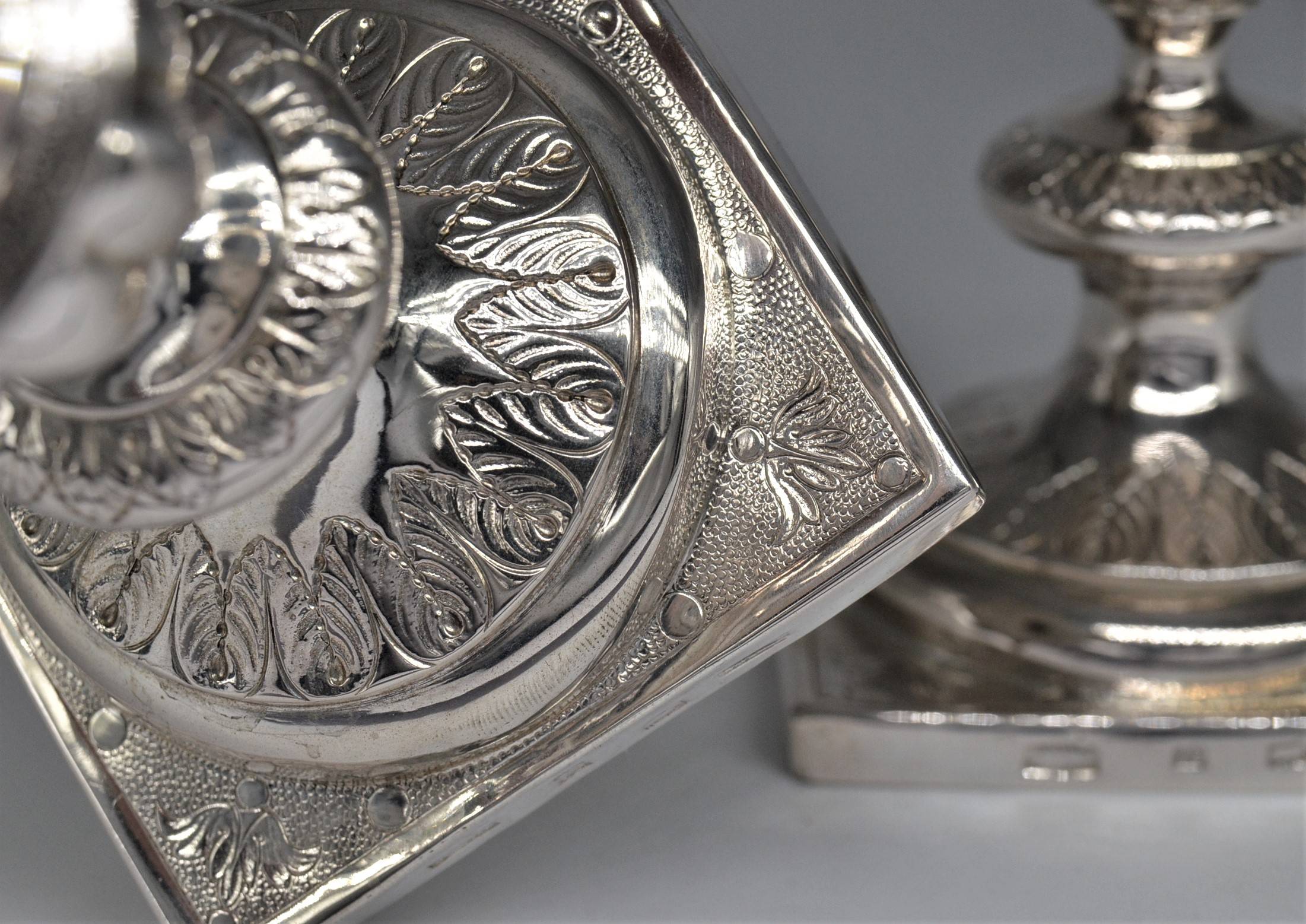 Pair of silver candlesticks 1