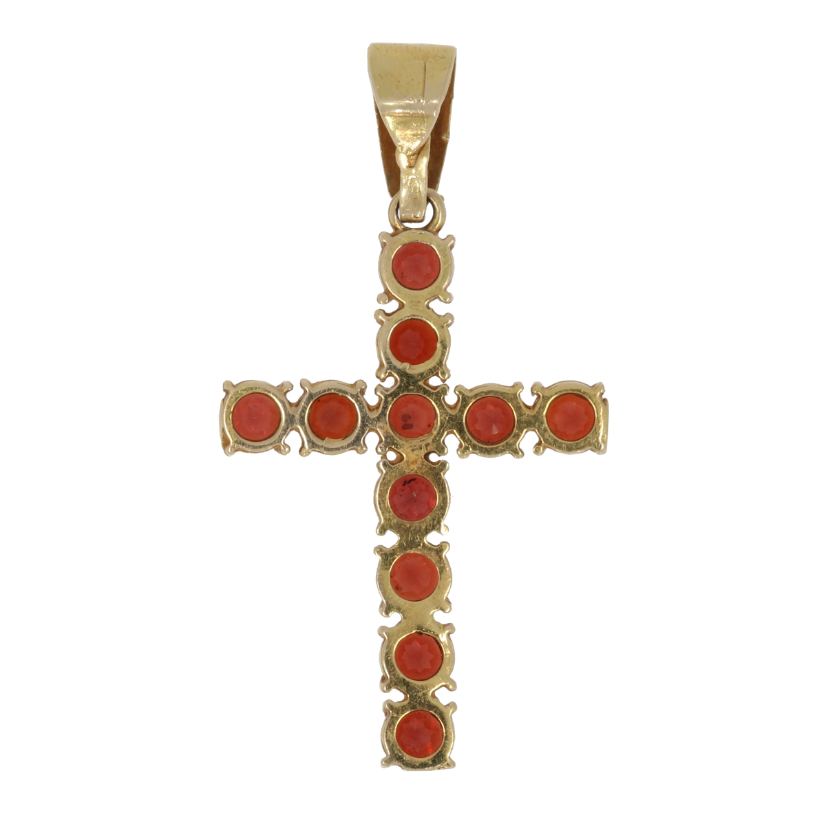 Cross pendant with garnets 0