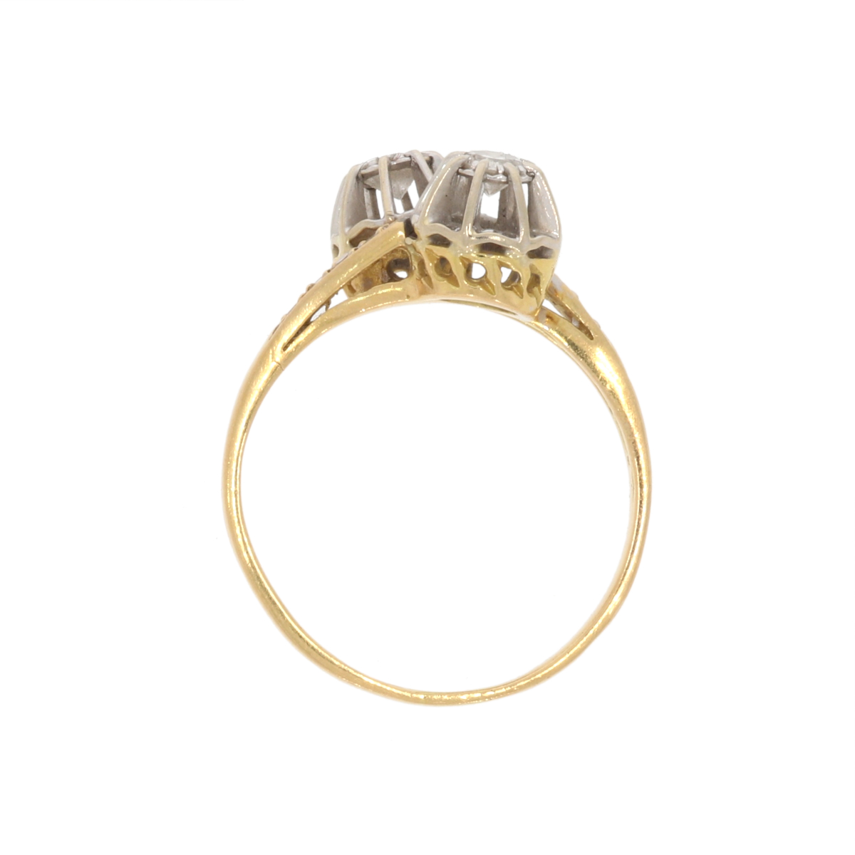 "Toi et moi" ring with diamonds 2