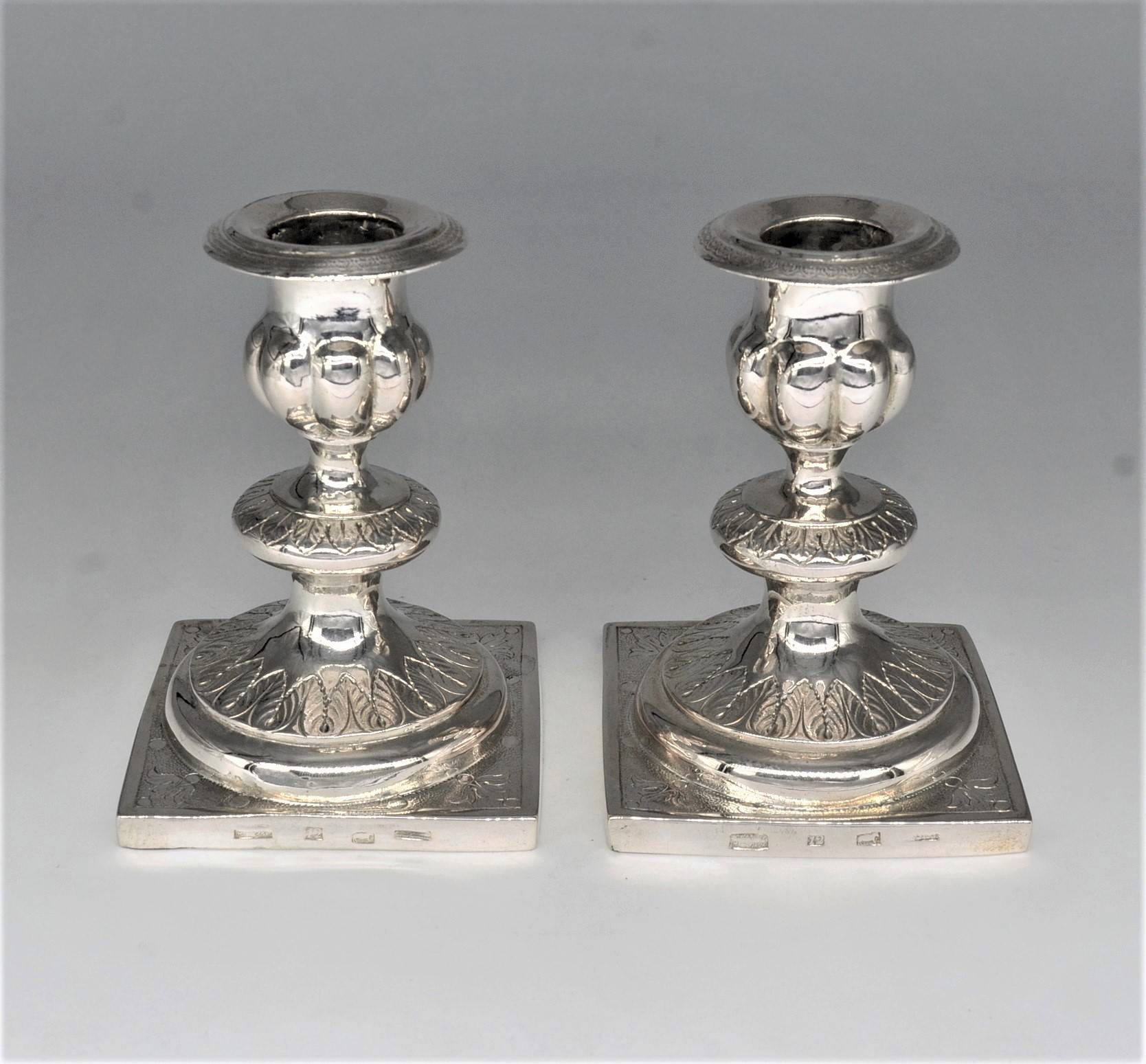 Pair of silver candlesticks