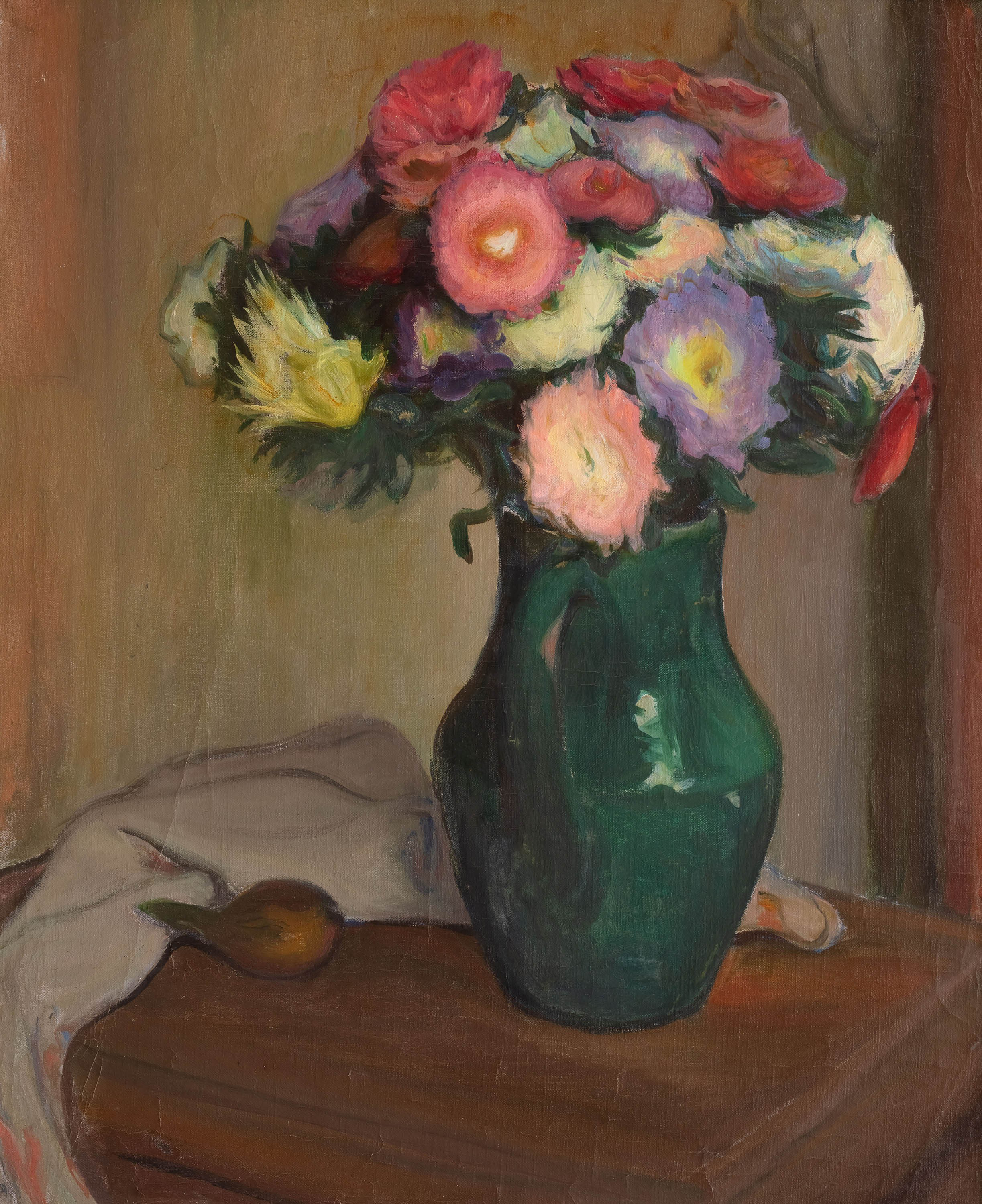 Flowers in a vase with green glaze ("Fleurs au pot vert")