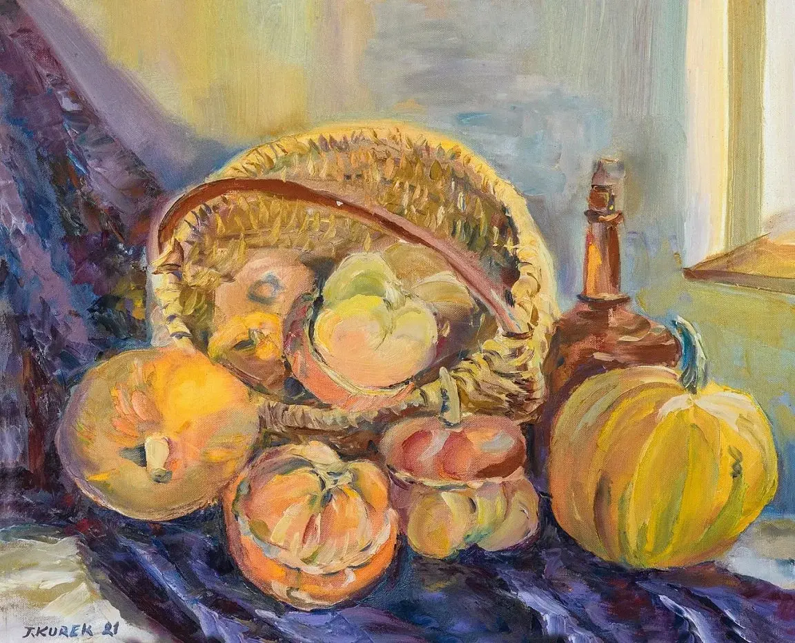 Still life with pumpkins