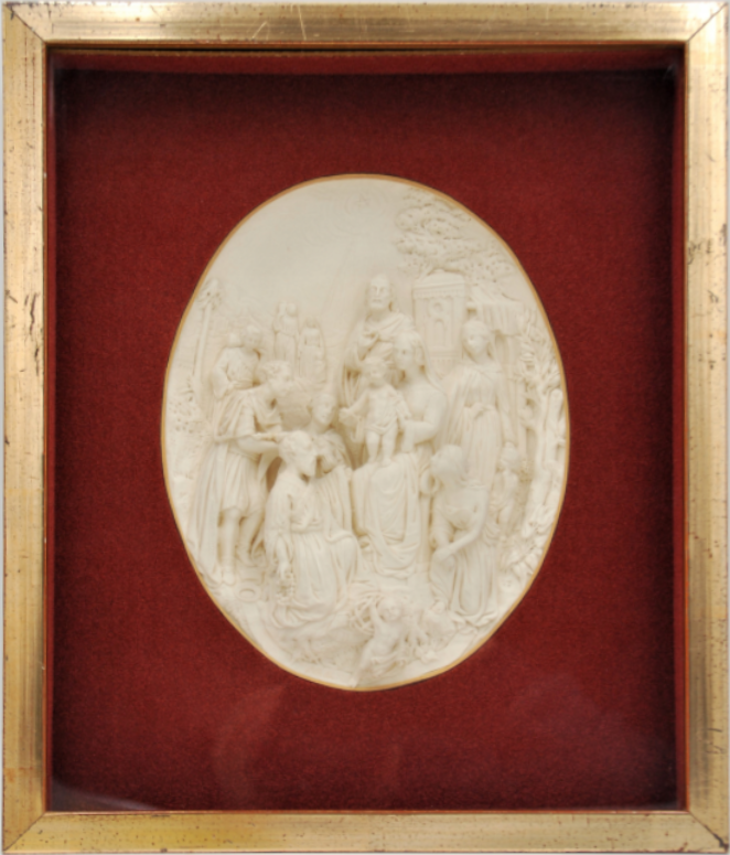 Adoration of the 3 kings, biscuit relief