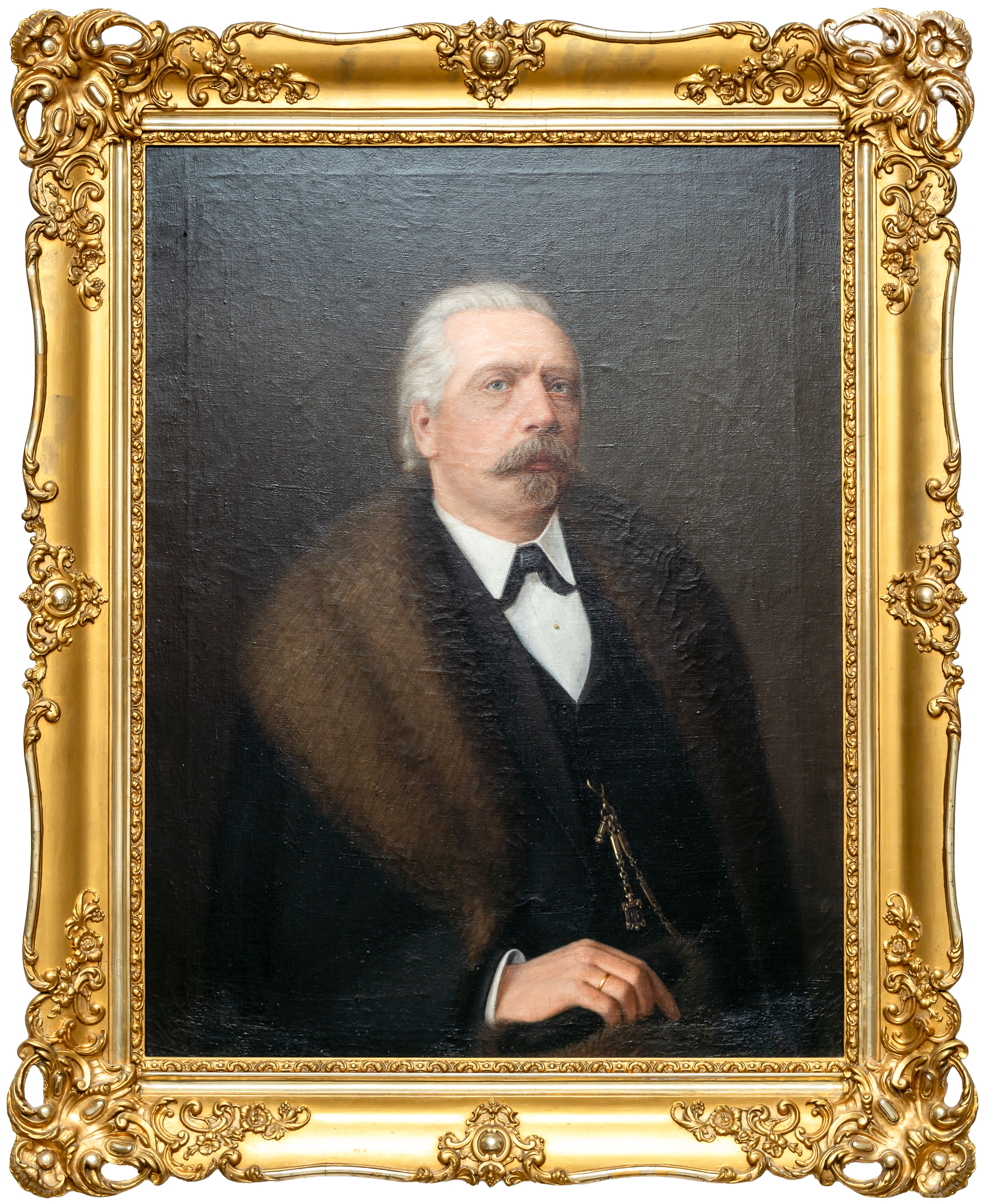 Portrait of a man with fur