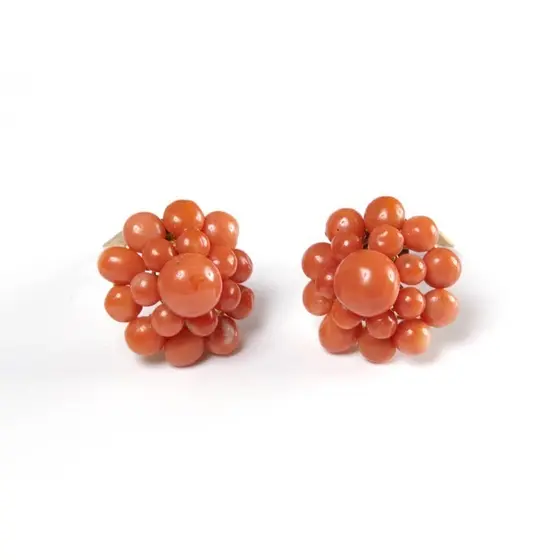 Biedermeier clips with coral
