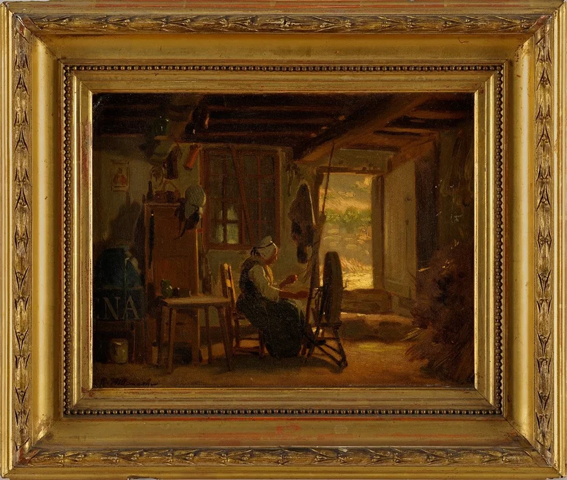 Staruszka przy Kołowrotku