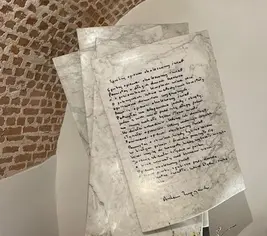 Matryca rękopisu wiersza Adama Zagajewskiego