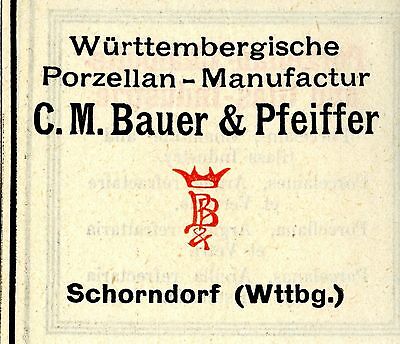 Württembergische Porzellanmanufaktur Bauer & Pfeiffer, Schorndorf, Badenia-Wirtembergia